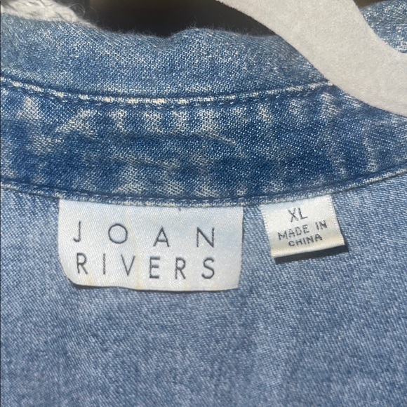 Joan Rivers Women Size XL Denim Shirt Jacket Blue Pocket - Picture 2 of 10